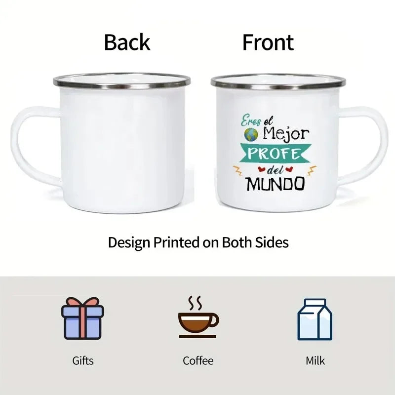 Creative Game Inspired Woman Face Enamel Mug Funny Man Enamel Coffee Mugs Cute Gamer Birthday Gift Back to School Decorate Cup