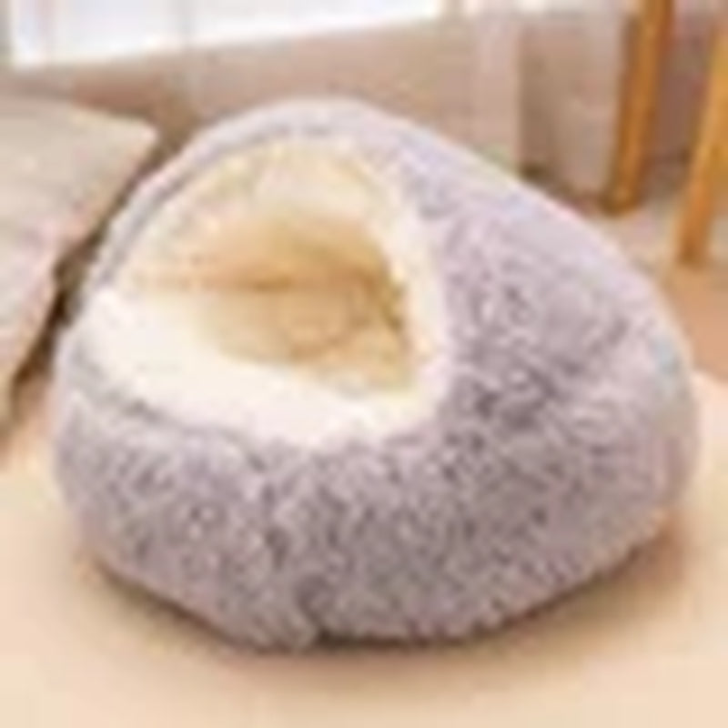 2 in 1 Soft Plush Pet Bed 50CM with Cover round Cat Bed Pet Puppy Mattress Warm Cat Dog Sleeping Nest Cave for Small Dogs Mats