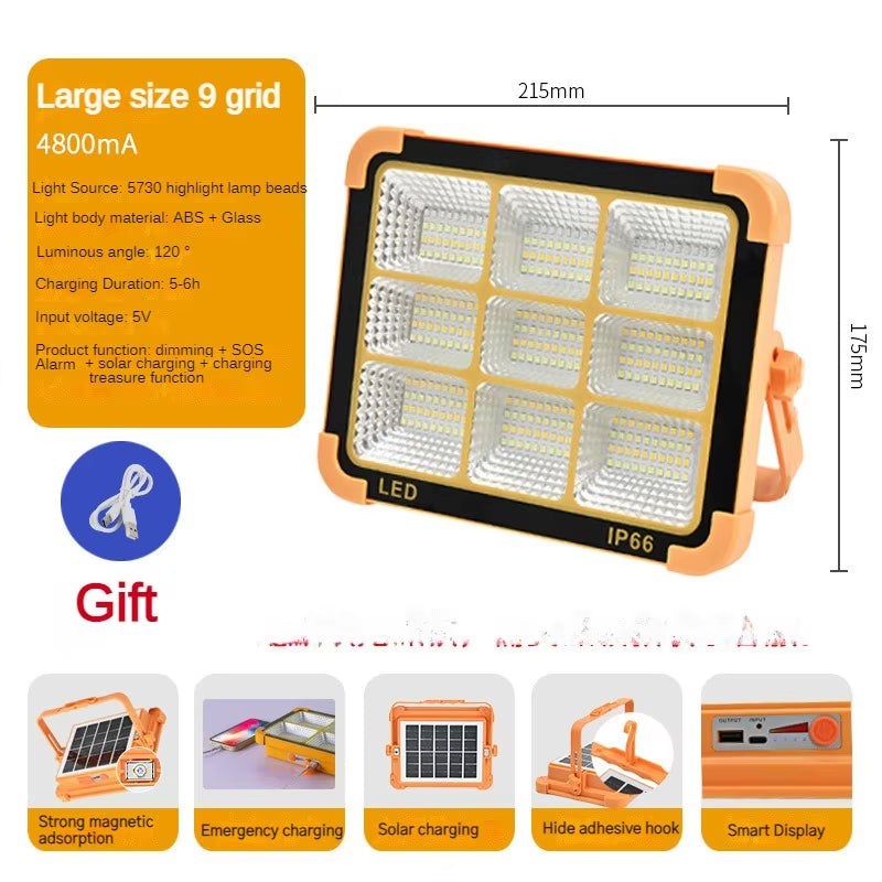 20000Mah Portable Solar Lantern LED Tent Light Rechargeable Lantern Emergency Night Market Light Outdoor Camping Bulb Lamp