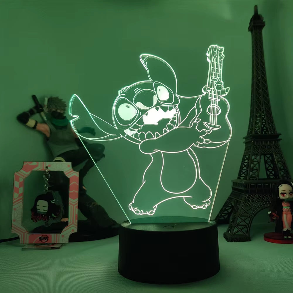Lilo & Stitch Cartoon 7/16 Colors Creative 3D Lamp Anime Figure LED Night Lamp Touch Table Lamp Ornaments Kids Toys Gifts
