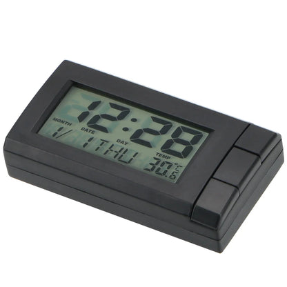 Temperature Display Electronic Clock Self-Adhesive Car LCD Digital Display Clock Car Ornaments Auto Watch Thermometer