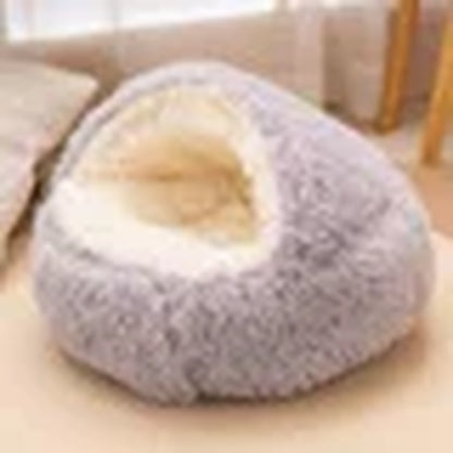 2 in 1 Soft Plush Pet Bed 50CM with Cover round Cat Bed Pet Puppy Mattress Warm Cat Dog Sleeping Nest Cave for Small Dogs Mats