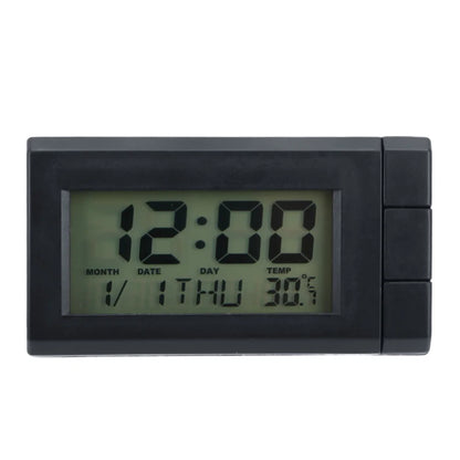 Temperature Display Electronic Clock Self-Adhesive Car LCD Digital Display Clock Car Ornaments Auto Watch Thermometer