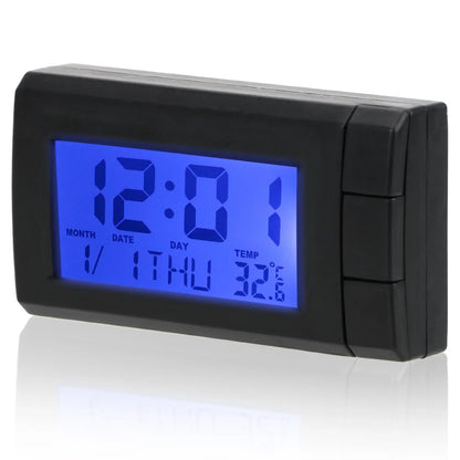Temperature Display Electronic Clock Self-Adhesive Car LCD Digital Display Clock Car Ornaments Auto Watch Thermometer