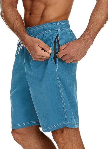 Mens 9" Swimming Trunks Quick Dry Swim Shorts Bathing Suit with Liner