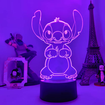 Lilo & Stitch Cartoon 7/16 Colors Creative 3D Lamp Anime Figure LED Night Lamp Touch Table Lamp Ornaments Kids Toys Gifts