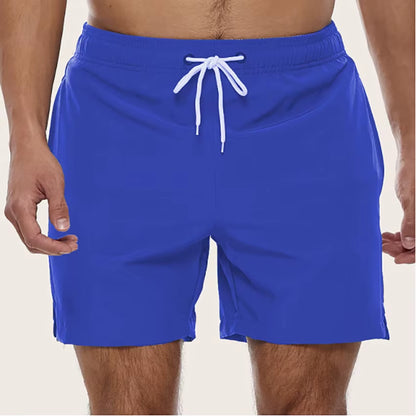 Men'S Swimming Shorts Quick Dry Drawstring Elastic Waist Design Surfing Water Sports Beach Swimming Shorts Summer