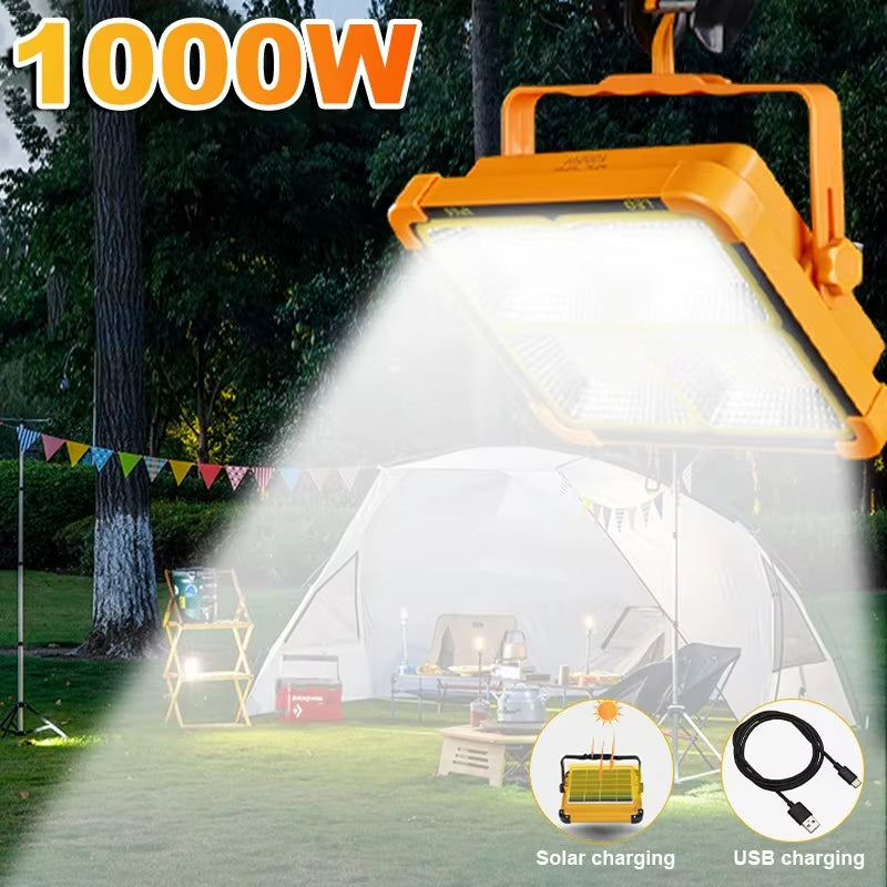 20000Mah Portable Solar Lantern LED Tent Light Rechargeable Lantern Emergency Night Market Light Outdoor Camping Bulb Lamp