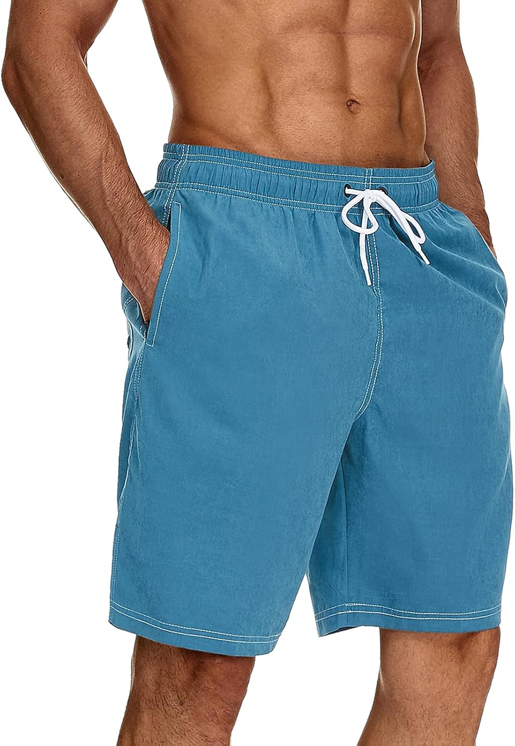 Mens 9" Swimming Trunks Quick Dry Swim Shorts Bathing Suit with Liner