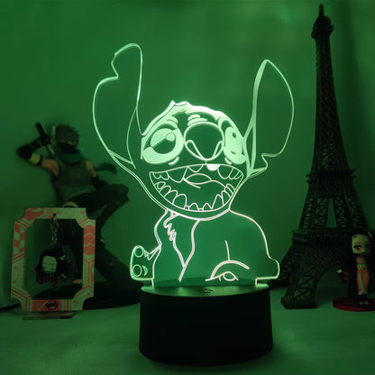 Lilo & Stitch Cartoon 7/16 Colors Creative 3D Lamp Anime Figure LED Night Lamp Touch Table Lamp Ornaments Kids Toys Gifts