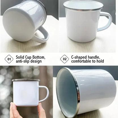 Creative Game Inspired Woman Face Enamel Mug Funny Man Enamel Coffee Mugs Cute Gamer Birthday Gift Back to School Decorate Cup