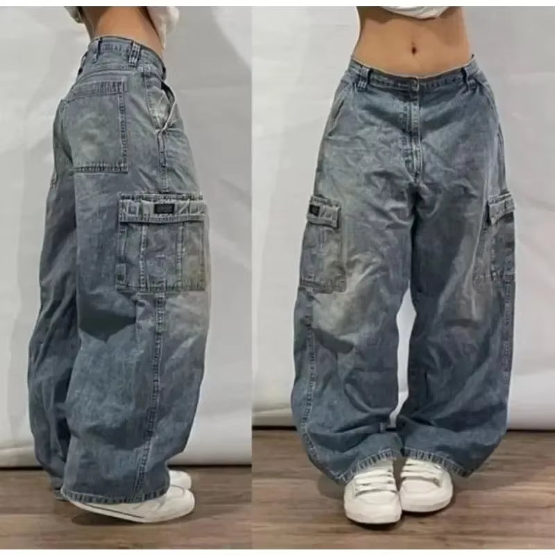 Streetwear New Fashion Oversized Print Baggy Jeans Y2K Harajuku Hip-Hop Vintage Pop Gothic High Waist Wide-Leg Pants Trousers