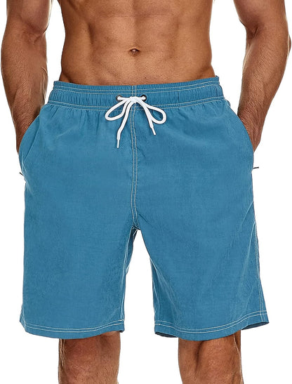 Mens 9" Swimming Trunks Quick Dry Swim Shorts Bathing Suit with Liner