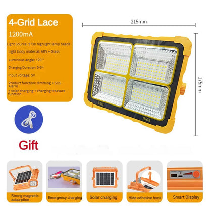 20000Mah Portable Solar Lantern LED Tent Light Rechargeable Lantern Emergency Night Market Light Outdoor Camping Bulb Lamp