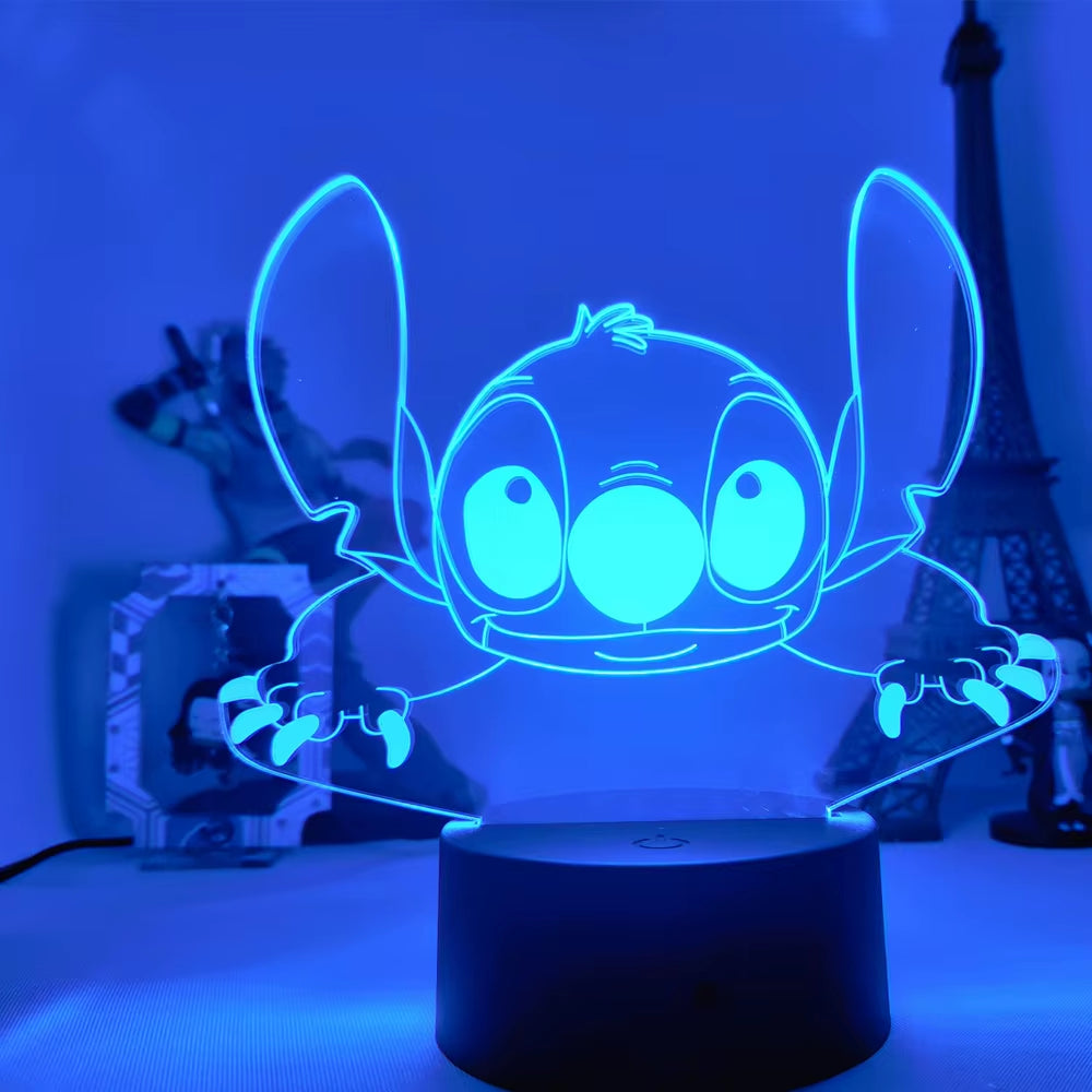 Lilo & Stitch Cartoon 7/16 Colors Creative 3D Lamp Anime Figure LED Night Lamp Touch Table Lamp Ornaments Kids Toys Gifts