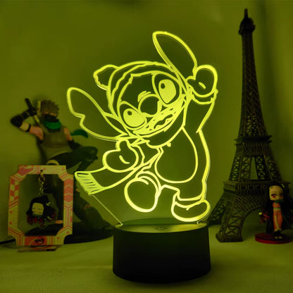 Lilo & Stitch Cartoon 7/16 Colors Creative 3D Lamp Anime Figure LED Night Lamp Touch Table Lamp Ornaments Kids Toys Gifts